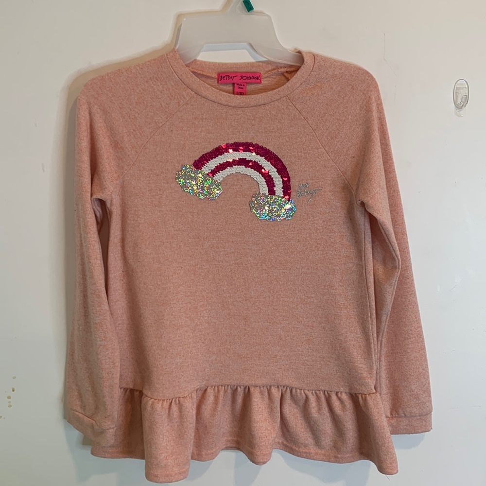 Betsey Johnson Long Sleeve Reversible Sequence Shirt/Blouse Kids (Girls) Size 12